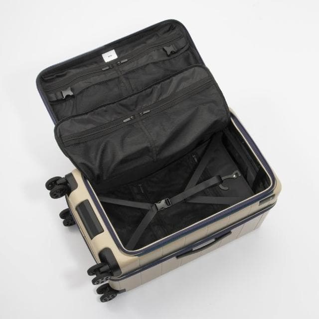 【ACE BAGS＆LUGGAGE】26吋 Teofield ACE前開對開露營風行李箱(奶油黃色 05162)