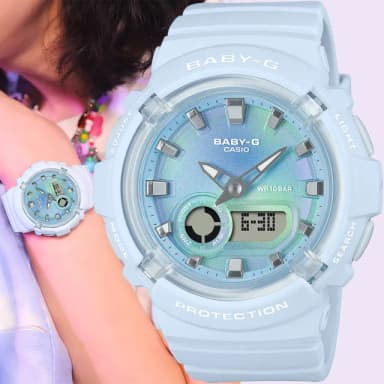 【CASIO 卡西歐】BABY-G 扎染圖案雙顯手錶 送禮 禮物 推薦(BGA-280TD-2A)