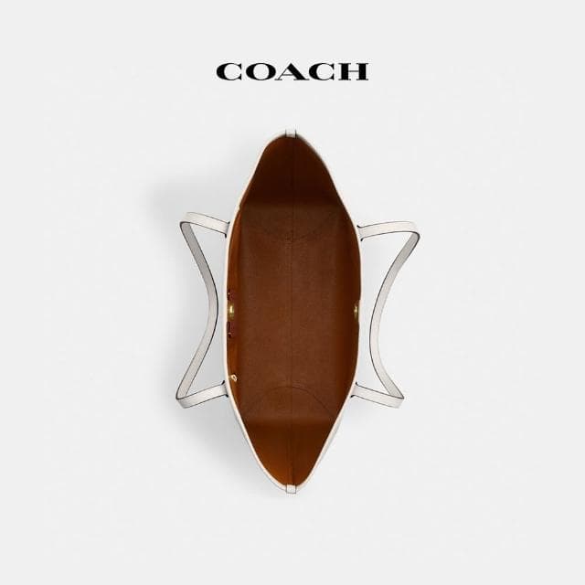 【COACH】蔻馳官方直營 CITY素描印花托特手袋-IM/粉筆白色 混合色(CAK18)