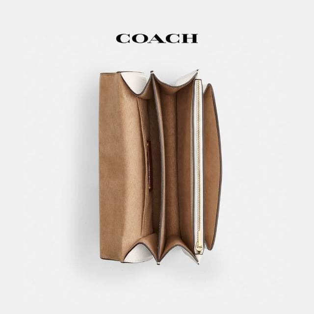 【COACH】蔻馳官方直營 KLARE素描印花斜背手袋-IM/粉筆白色 混合色(CAK15)
