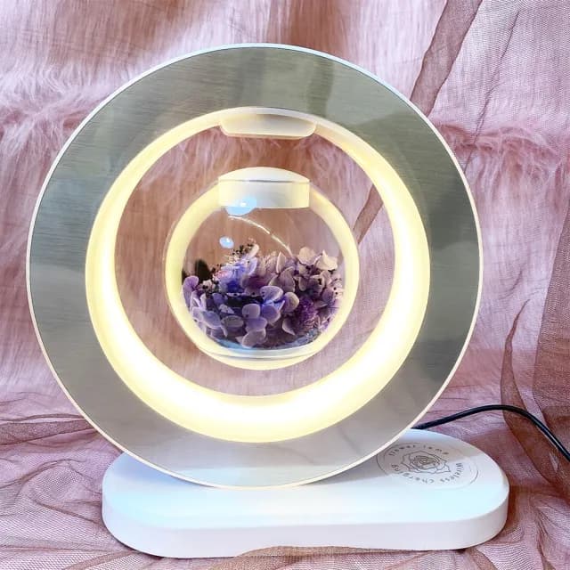 【OSTARA FLORIST 奧斯塔拉花藝】爆款新色 永生花懸浮檯燈含藍芽音響及無線充電(永生花、居家生活、花禮)