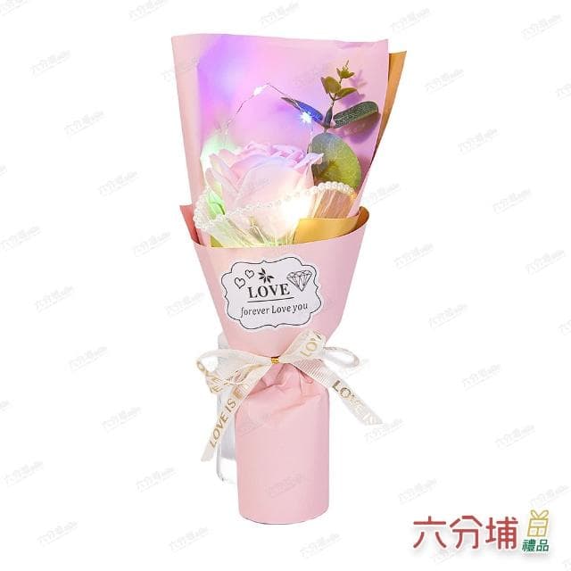 【六分埔禮品】LED珍珠玫瑰香皂花束禮盒-多款任選(Ins生日畢業禮物花束人造花母親節告白情人節求婚)