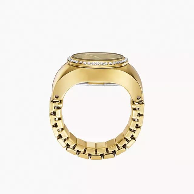 【FOSSIL】Watch Ring 晶鑽手錶戒指 戒指錶-金 禮物 送禮 推薦(ES5319)