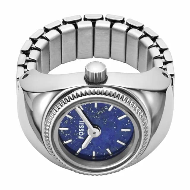 【FOSSIL】Watch Ring 青金石手錶戒指 戒指錶-銀 禮物 送禮 推薦(ES5347)
