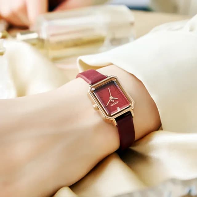 【JULIUS 聚利時】巴塞隆納 皮革切割鏡面方形腕錶 JA-1231(四色/20X30mm)