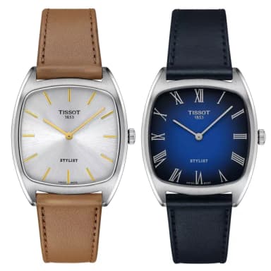 【TISSOT 天梭】官方授權 Stylist 復古方形石英錶 中性錶-32mm 母親節 送禮 禮物(任選一款)