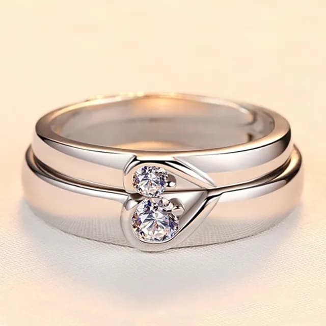 【MoonDy】情侶對戒 結婚戒指 男女對戒 純銀戒指 可調節 時髦時尚 飾品 銀飾 情人節禮物 男戒