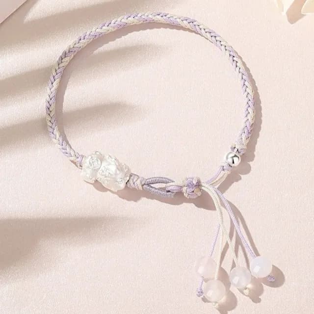 【LEEHER】雙11 水晶手鍊/貔貅/招財納福/飾品/999純銀/手工編織/手鍊手環/閨蜜手鍊/招財手鍊/保