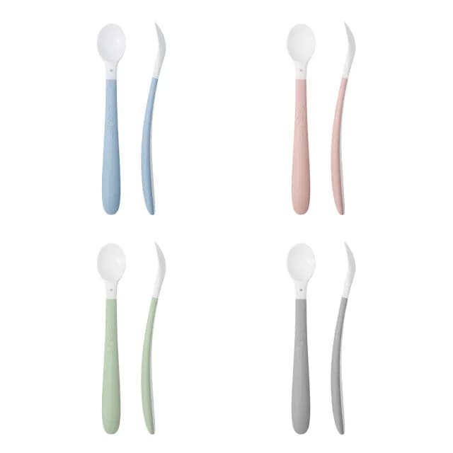 【BABYBJORN 奇哥】副食品湯匙2入組/兒童餐匙/兒童餐具/學習餐具(四色任選)