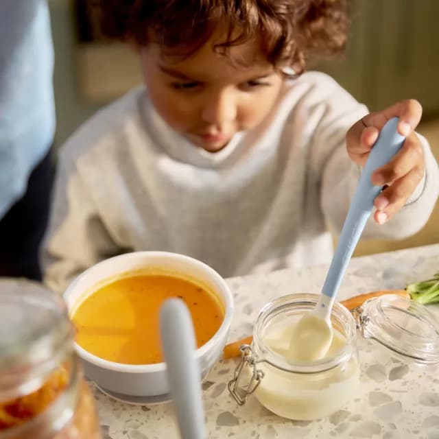 【BABYBJORN 奇哥】副食品湯匙2入組/兒童餐匙/兒童餐具/學習餐具(四色任選)