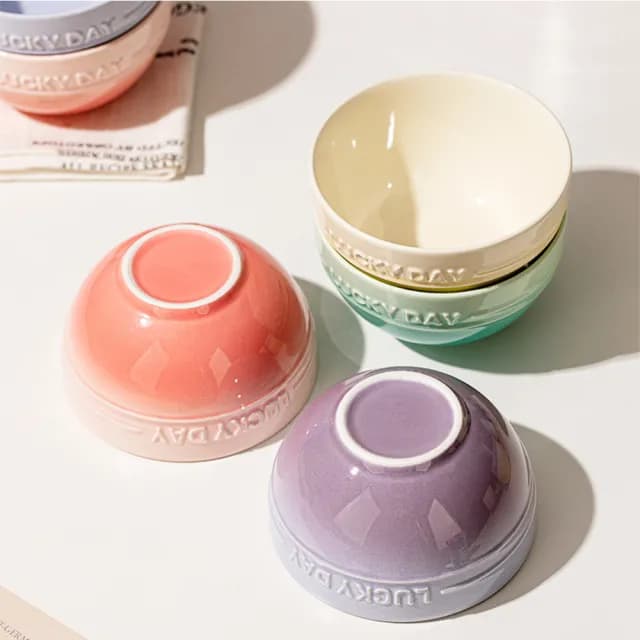 【居家新生活】漸層馬卡龍碗筷禮盒 四碗四筷(碗 筷子 飯碗 餐具組 禮盒組)