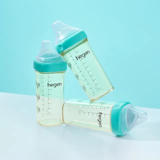 【hegen 總代理】PCTO？ 金色奇蹟PPSU多功能方圓型寬口奶瓶 330ml 雙瓶組(誕藍-台灣限定色)