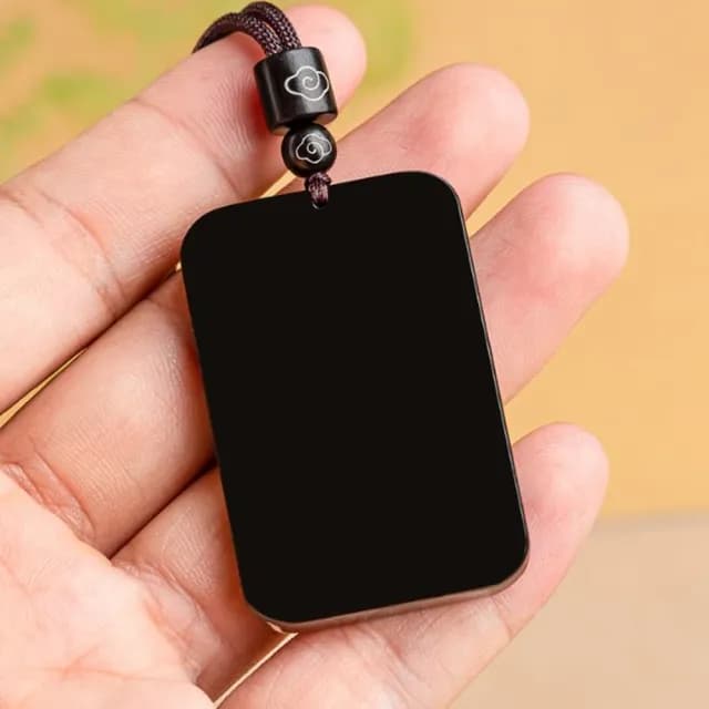 【Penny珮妮】老料和田玉墨玉無事牌項鍊吊墜毛衣鍊(母親節 父親節 交換禮物  生日禮 情人節 尾牙 新年)