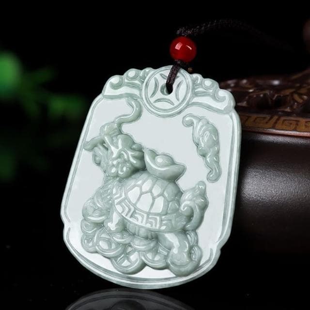 【Penny珮妮】緬甸A貨翡翠元寶龍龜吊墜項鍊(母親節 父親節 送男友 交換禮物  生日禮 情人節 尾牙 新年)