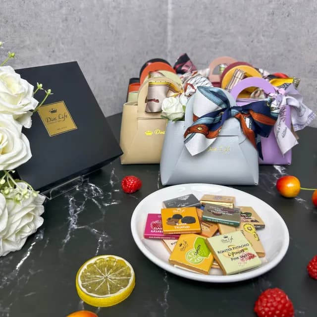 【Diva Life】比利時純巧克力片12入迷你柏金包(送禮首選.年節禮物)