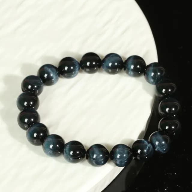 【米蘭精品】情人節禮物 藍虎眼手鍊串珠手繩男女手珠平安擋煞防小人轉運淨化招財開運(10/12mm虎晴石74ki23)