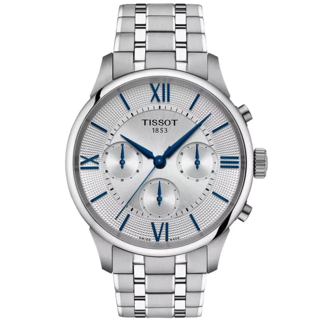 【TISSOT 天梭 官方授權】TOURELLES 杜魯爾 經典三眼 計時機械腕錶 畢業禮物 送禮 推薦(T1394621103800)