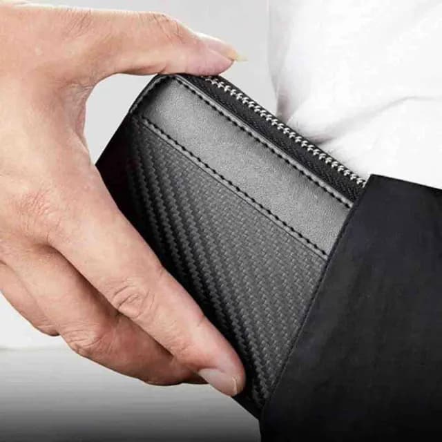【LEEHER】雙11 碳纖紋短夾/卡夾零錢包/黑色錢包/零錢包/日本零錢包/拉鍊零錢包/錢包/招財錢包/