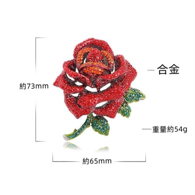 【Penny珮妮】北歐大紅玫瑰復古水鑽胸針吊墜兩用(母親節 送女友 交換禮物 生日禮 情人節 尾牙 新年 結婚)