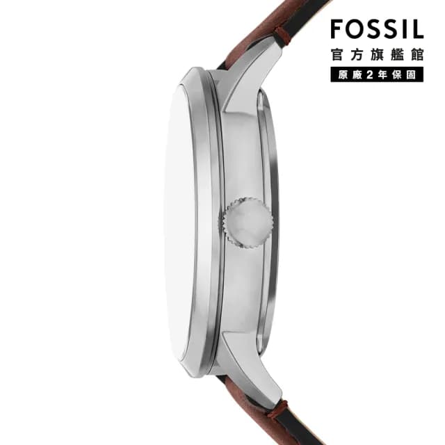 【FOSSIL 官方旗艦館】Townsman 摩登都會機械手錶 棕色真皮錶帶 44MM ME3267