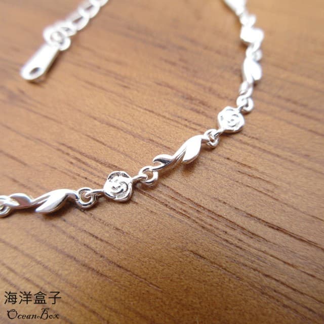 【海洋盒子】清新亮眼玫瑰花藤蔓925純銀手鍊(女用手鍊)