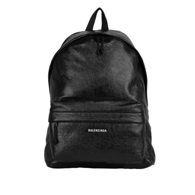 【Balenciaga 巴黎世家】Explorer Logo 小羊皮後背包(黑色)