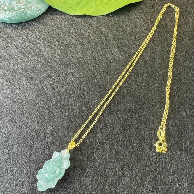 【KT DADA】翡翠項鍊 項鍊 項鍊女 翡翠 藍水晶 吊墜 玉石 女項鍊 生日禮物女生 開運 開運水晶