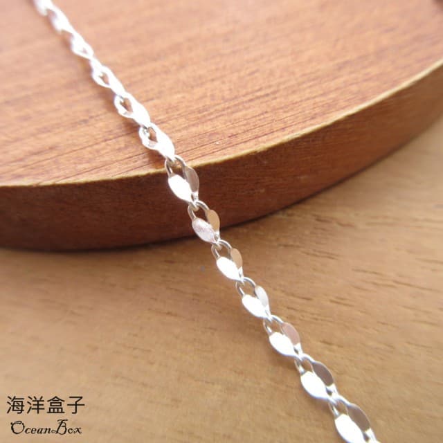 【海洋盒子】45cm。輕巧扭片設計S999足銀純銀項鍊(女用項鍊)