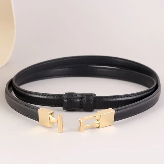 【MoonDy】皮帶 細腰帶 真皮皮帶 收腰皮帶 皮帶女 細皮帶 牛皮腰帶 腰鏈 腰繩 生日禮物 大衣腰