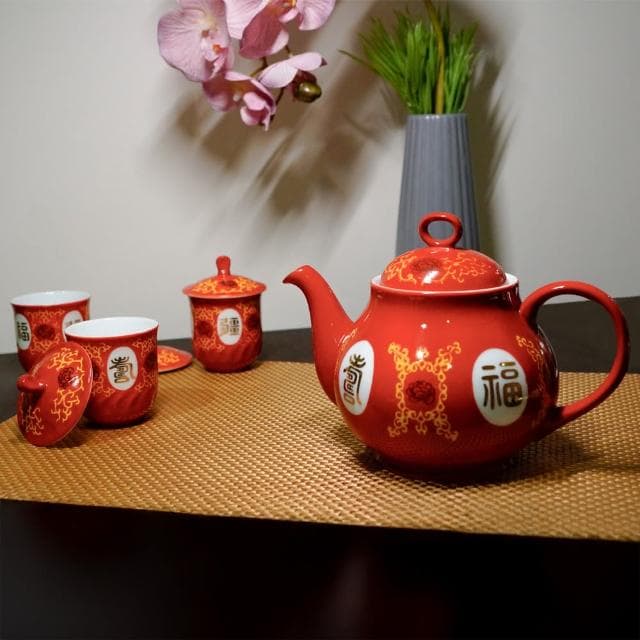 【大同磁器】福壽茶具禮盒組-22件入(台灣製造)