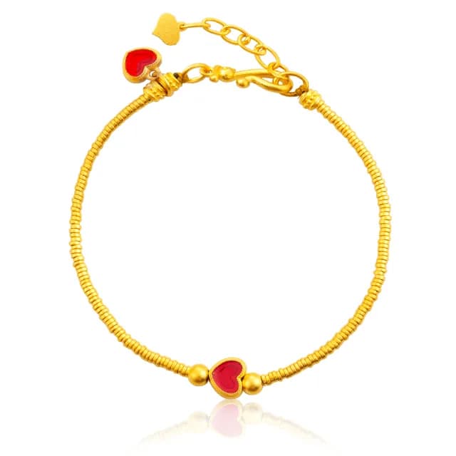 【Just Gold 鎮金店】雋藏 滿心相印 黃金手鍊