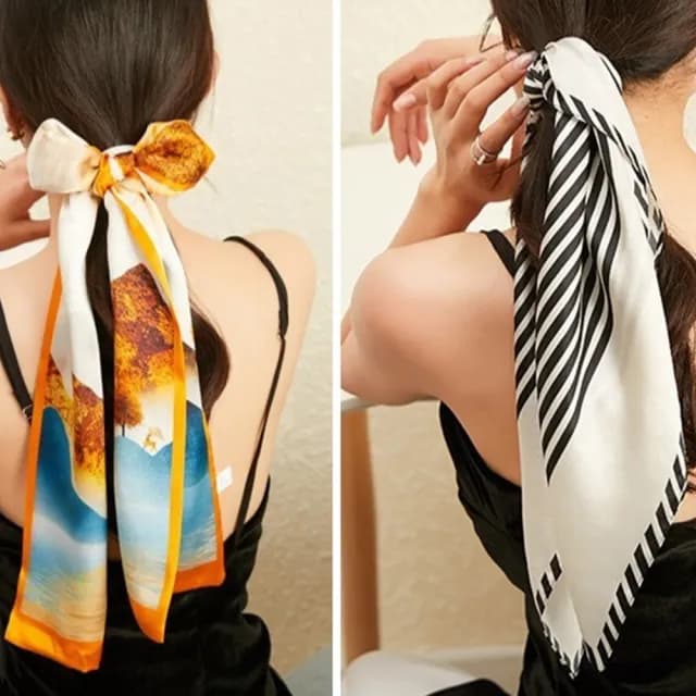 【MoonDy】絲巾 方巾 領巾 女生絲巾 蠶絲巾 絲巾女 長絲巾 生日禮物 包包配件 裝飾品 包包絲巾