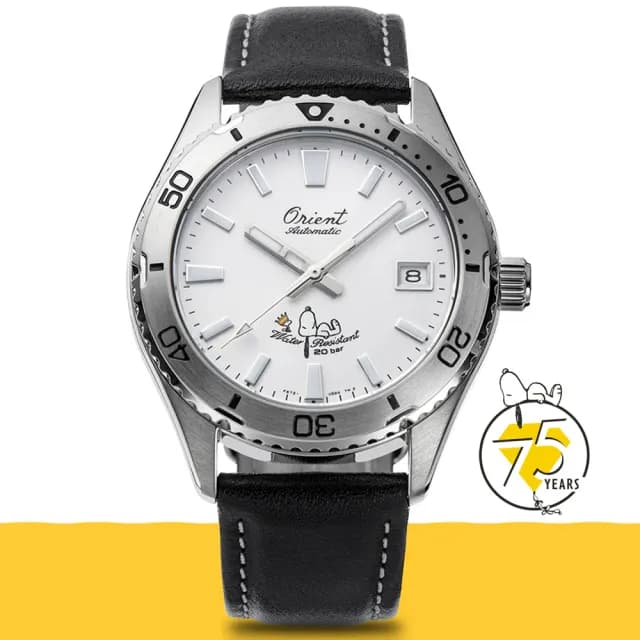 【ORIENT 東方錶】75週年 Peanuts 史努比聯名 限量 機械腕錶 禮物 送禮 推薦(RA-AC0Q08S)