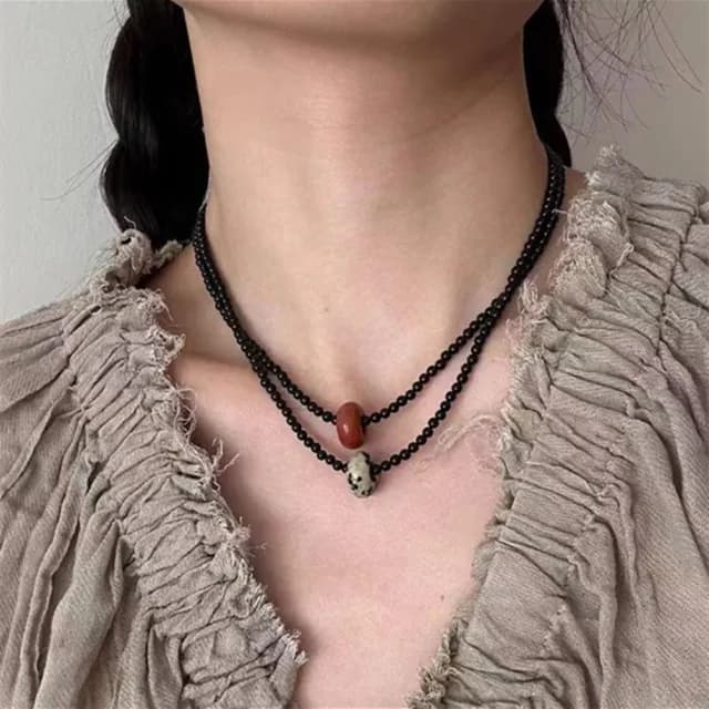 【Penny珮妮】黑瑪瑙玉石吊墜項鍊2款可選(母親節禮物 交換禮物 送女友 生日禮物 情人節 尾牙 新年 結婚)