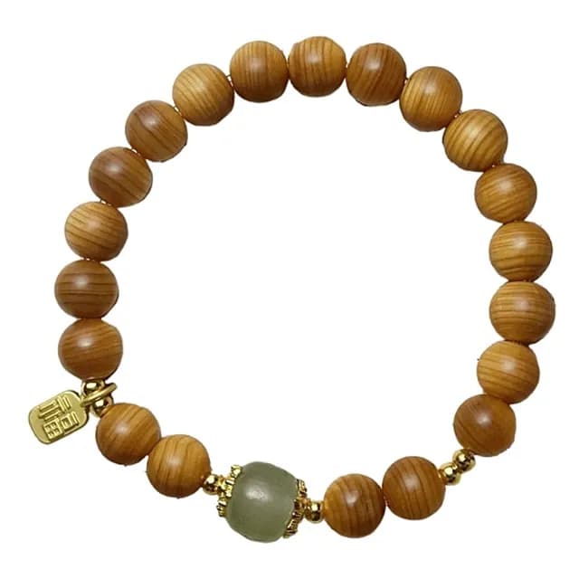 【Penny珮妮】高油崖柏玉髓福字手鍊7.8mm(母親節 送女友 交換禮物  生日禮 情人節 尾牙 新年 結婚)