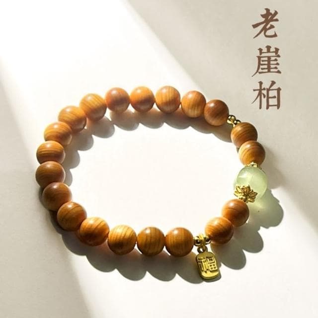 【Penny珮妮】高油崖柏玉髓福字手鍊7.8mm(母親節 送女友 交換禮物  生日禮 情人節 尾牙 新年 結婚)