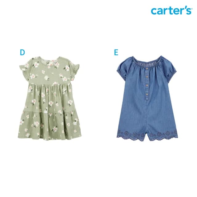 【Carter’s官方授權】小童短袖洋裝－多款任選(原廠公司貨 童裝)