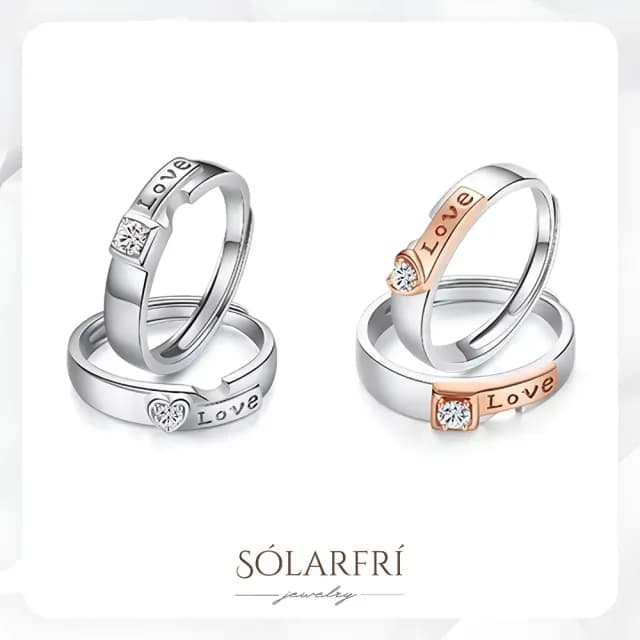 【SOLARFRi】浪漫閃耀對戒指｜可調整戒圍大小附品牌禮盒(女友老婆情人生日求婚紀念日禮物)