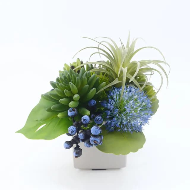 【HUGO DECO 榆果傢飾】空氣鳳梨多肉香氛植栽(擬真植物/人造盆栽/綠化/佈置/禮物)