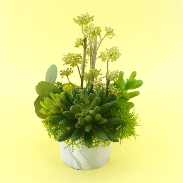 【HUGO DECO 榆果傢飾】果實枝多肉組合香氛植物(擬真植物/人造盆栽/綠化/佈置/禮物)