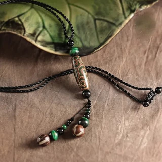 【Penny珮妮】九眼天珠瑪瑙菩提吊墜長款項鍊毛衣鍊(母親節 交換禮物 生日禮 情人節 尾牙 新年 結婚)