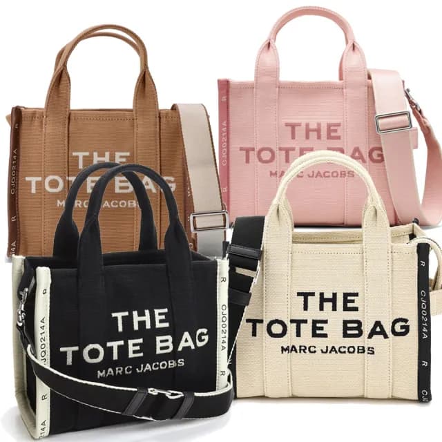 【MARC JACOBS 馬克賈伯】Traveler Tote 字母刺繡滾邊帆布兩用托特包(小款/4色任選)