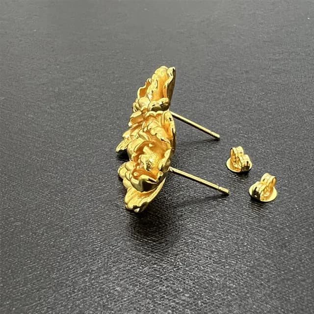 【Penny珮妮】鑲鑽富貴牡丹花耳環耳針(母親節 送女友 交換禮物  生日禮物 情人節 尾牙 新年 結婚)