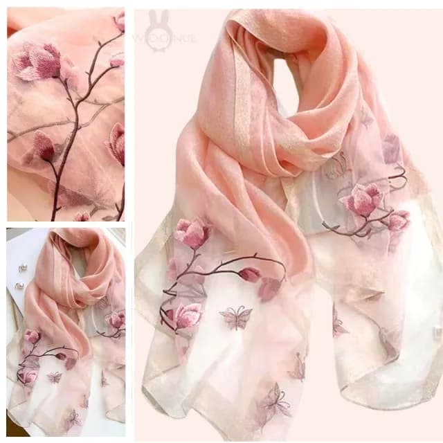 【WOONUE】頂級蠶絲羊毛混紡氣質披肩圍巾絲巾防曬禮服披肩冷氣披巾(生日禮物母親節媽女友老婆禮物情人節)