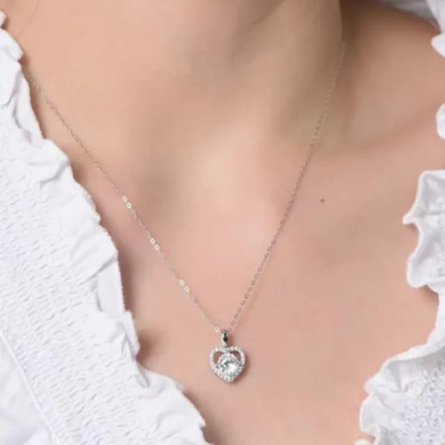 【MoonDy】送女生禮物 女朋友生日禮物 女生項鍊 925純銀項鍊 愛心項鍊 項鍊女 銀項鍊 女生飾品