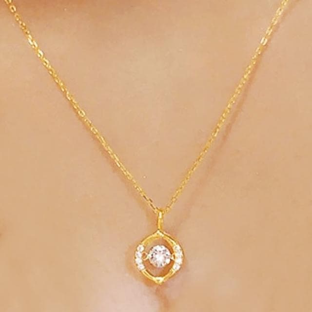 【CReAM】Christine 925純銀鍍14K金色銀色圓圈鑽飾造型女項鍊(生日 禮物 送禮 禮盒)