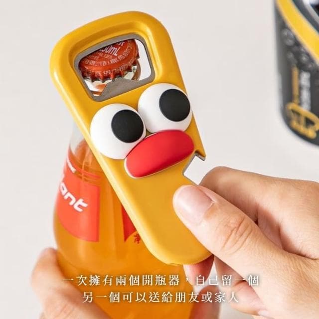 【一物多用】創意大眼立體開瓶器-2入(冰箱磁鐵 開瓶器 擰蓋器 開罐器 擺飾 居家裝飾品 禮物)
