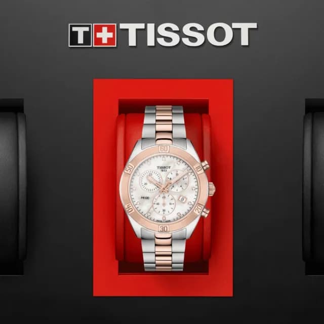 【TISSOT 天梭 官方授權】PR100系列 白色珍珠貝母 真鑽時尚腕錶 畢業禮物 送禮 推薦(T1019172211600)