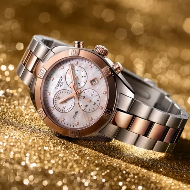 【TISSOT 天梭 官方授權】PR100系列 白色珍珠貝母 真鑽時尚腕錶 畢業禮物 送禮 推薦(T1019172211600)