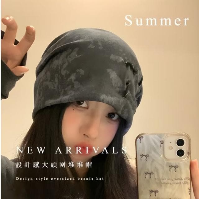 【搭配家】復古百搭套頭堆堆帽(甜美 慵懶 包頭帽 護耳帽  顯臉小 寬鬆 抽繩設計 禮物 男女 外出)